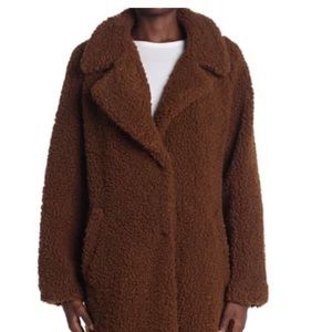 Lucky Brand Faux Shearling Mid Jacket in Pecan